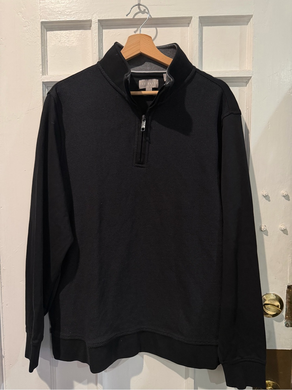Ted Baker Men's Black Half-Zip Textured Pullover